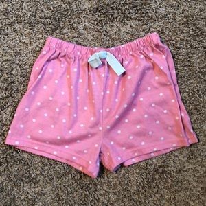 Pink and white pajama shorts